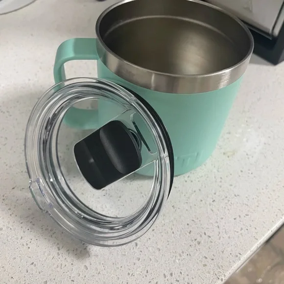 YETI Rambler 14oz Mug, Vacuum Insulated, Stainless Steel with Lid; seafoam green - Picture 6 of 8